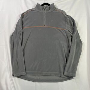 Tommy Bahama Mens Large 1/4 Zip Gray Fleece Pullover Sweatshirt Casual Comfort